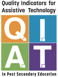 Link for website: Quality Indicators for Assistive Technology, In Post Secondary Education